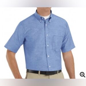 NWOT Red Kap Men's Executive Oxford Dress Shirt - Short Sleeve - Light Blue